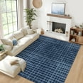 thumbnail image 4 of Geetinfly 9*12FT Area Rugs 1200Gsm 100% Polyester Rug 350Gsm Velvet Weight Pearl Velvet Washed Back Folding Imitation Print Carpet - Modern - Cross Blue tint, 4 of 8