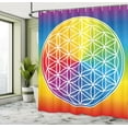 thumbnail image 5 of Ambesonne Hippie Shower Curtain, Peace Flower Youth, 69"Wx70"L, Multicolor, 5 of 5