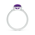 thumbnail image 2 of ANGARA Natural Cushion 2.5 ct Amethyst Cocktail Ring with Bezel Diamonds in 14K White Gold for Women (Size-8mm) | February Birthstone, Anniversary, Jewelry Gift for Women | Natural Amethyst Ring, 2 of 8