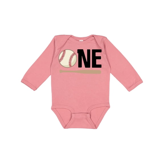 Inktastic 1st Birthday Baseball Boys First Boys or Girls Long Sleeve Baby Bodysuit