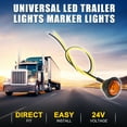thumbnail image 2 of Unique Bargains Truck LED Trailer Lights 24V Plastic Round Waterproof Marker Lights Yellow 8 Pcs, 2 of 6