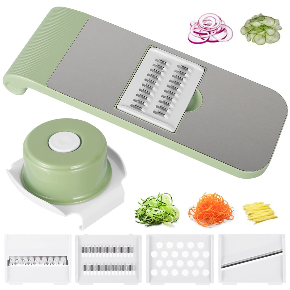Best Mandoline Slicer with Container and 5 Ultra Sharp Blades and Hand Guard 