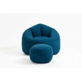 thumbnail image 3 of Bean Bag Chair with Ottoman, Small Puff Chair with High Pressure Foam, Single Lazy Sofa Bean Bag Sofa with Foot Stool for Living Room, Bedroom, Blue, 3 of 9