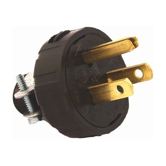 Leviton 48648 15 Amp, 125 Volt, Grounding Plug, Black