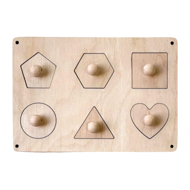 Tablero de actividades para niños, accesorios de bricolaje, juguete artesanal de madera para recuerdos de fiesta. Forma de geometría