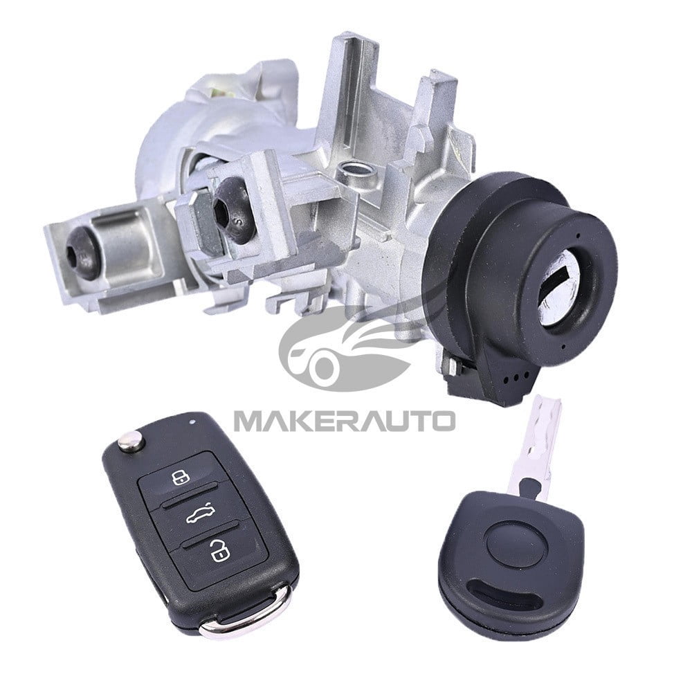 Ignition Barrel Lock Switch with Remote Key for Volkswagen (VW) Tiguan Passat 2012-2019 1K0905851B