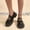 #0164-Black, variant on Xucatan Slip On Loafers for Women, Glossy Patent Leather Shoes with Decorative Gold Chain, Chunky Sole Low Top Casual Footwear, Versatile Round Toe Design for Office Gift