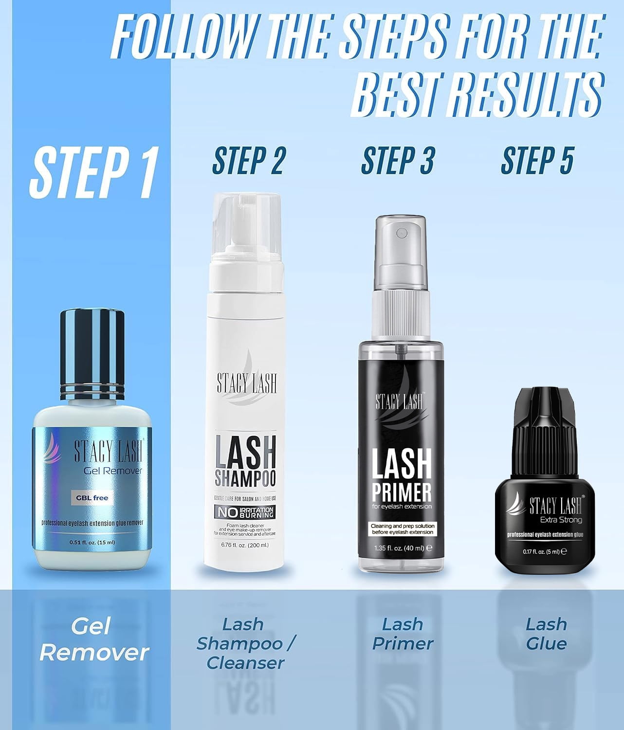 Stacy Lash Gel Remover for Eyelash Extension Glue, 15ml, Professional Use