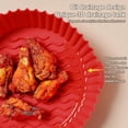 thumbnail image 3 of Panier Friteuse à Air Chaud Cuisine Réutilisable Plateau Ondulé Accessoire Résistant à la Chaleur Pot à Gâteau Grill Ondulé Lavable Poulet Frit Pizza Doublure Plateau Rouge, 3 of 7