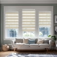thumbnail image 5 of Keego No Tools No Drill Cordless Zebra Roller Blinds Blackout Dual Layer Roller Shades Privacy Zebra Windows Shades Zebra Blinds for Windows - Sand, 26"W x 48"H, 5 of 8