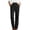 j35-Black, variant on Womens Pants Casual Solid Color Ankle Straight-Leg Pull-On Khakis Female Mid Elastic Waist Regular Soft Daily Breathable Comfortable Pants With Pockets,L