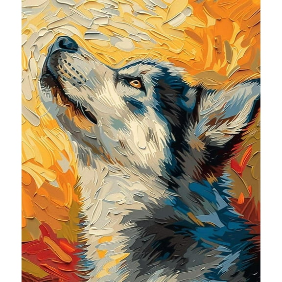 Paint by Numbers Kit for Adults -Husky 1 - Beginner Oil Paingting Kits Drawing DIY Acrylic Arts Craft Kit Gift for Home Decor 16x20 Inch-