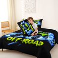 thumbnail image 4 of Castle Fairy Neon Off-Road Truck Full Size Comforter Sets 3 Pieces for Kids, Lightning Water Design Bedding Sets for Bedroom, Green Blue,Black Reversible, 4 of 6
