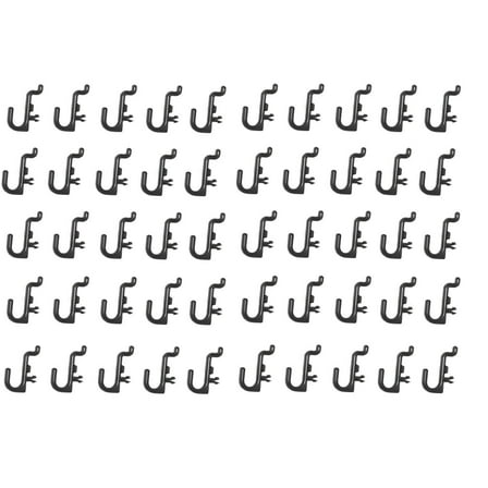 Black Peg Board Hook Kit Pegboard 50 pieces J Hook Style--BLACK--Plastic J Hook Pegboard Locking Garage Crafts