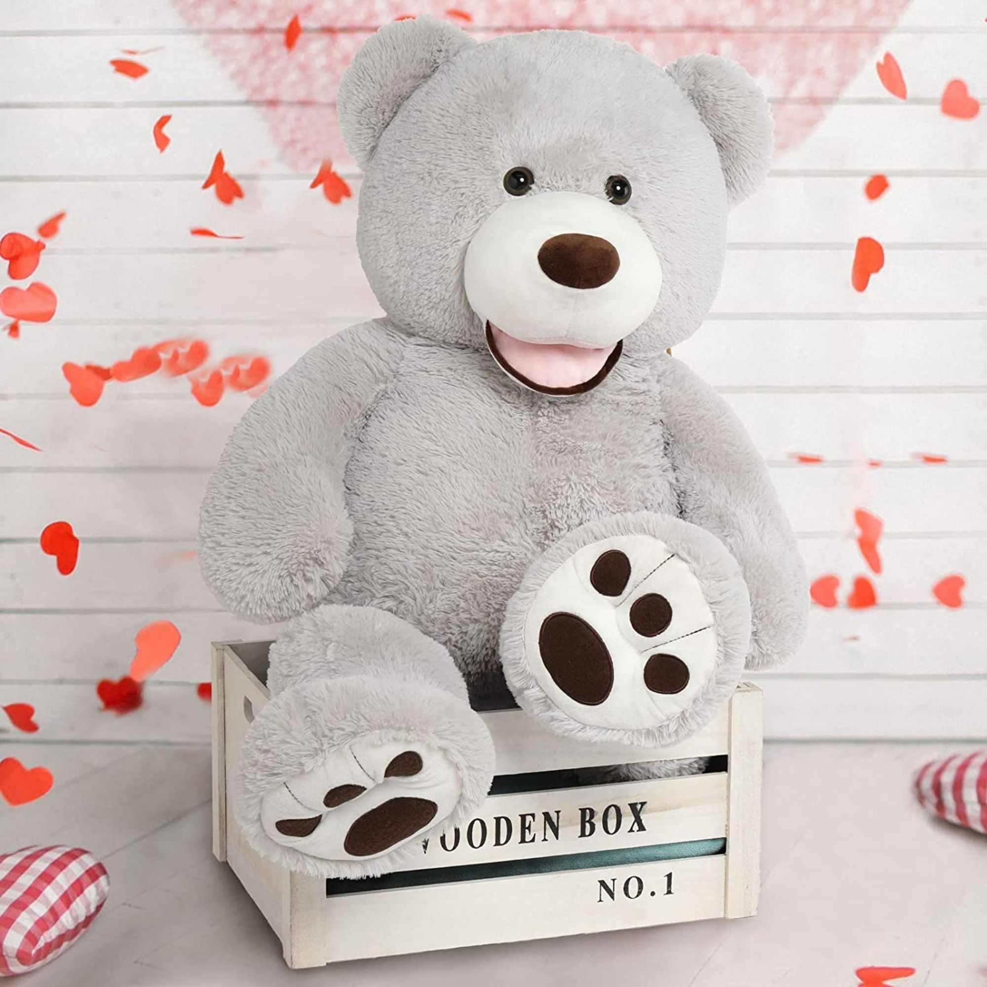 MorisMos Stuffed Animal Giant Teddy Bear with Footprints 51 Plush