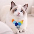 thumbnail image 4 of Cumpleaños Pom Pom Collar para mascotas para perro gato lindo collar bolas de macarrón suave Adorable regalo de Navidad para cachorro gatito, 4 of 5