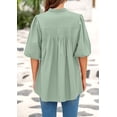 thumbnail image 2 of Blusa PRETTYGARDEN para mujer, verano 2025, manga corta, cuello en V, 2 of 9
