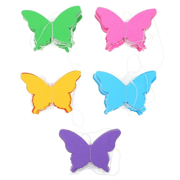 Paper Butterfly Banners for Decor Assorted Color Excellent Craftsmanship 10pcs