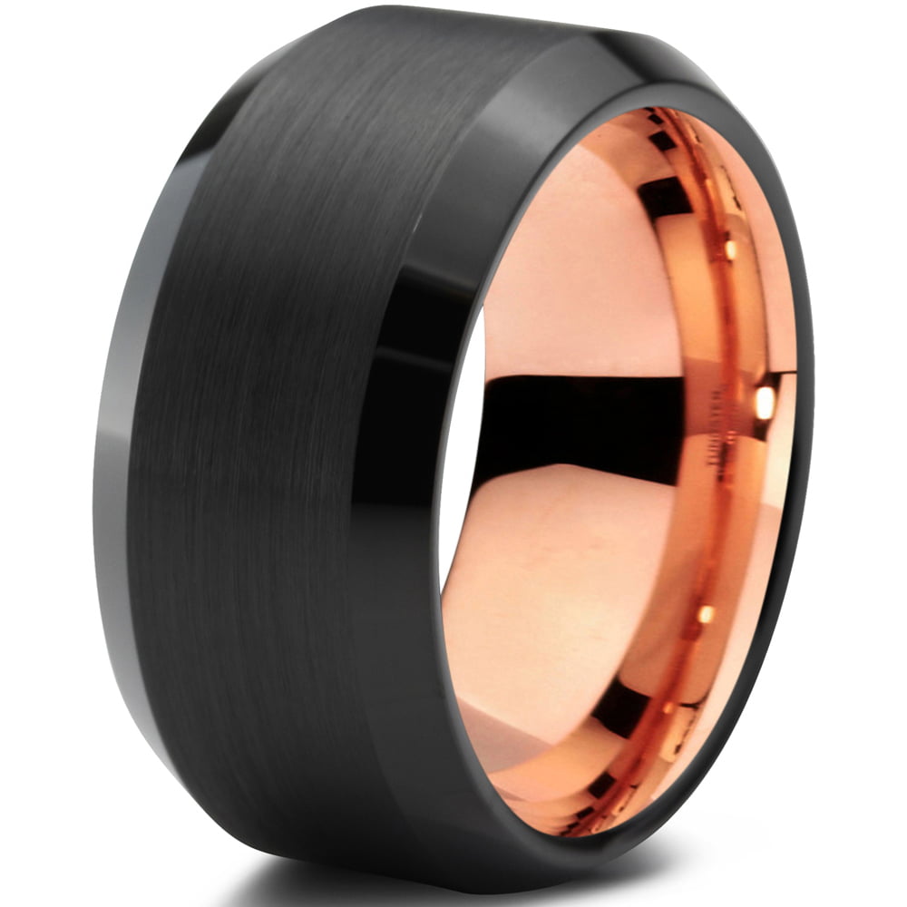 Charming Jewelers - Tungsten Wedding Band Ring 10mm for Men Women Black