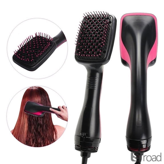 2-in-1 Negative Ion Hair Dryer Brush, Hot Air Styler & Volumizer for Smoothing, Drying & Frizz Control – Blow Dryer Brush for Home Use, Black