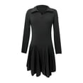 thumbnail image 5 of OSOLU New Solid Color Comfortable Casual Waist Long Sleeve Lapel Dress Women Soft Sundress Vacation 2025 Elegant Classy Dresses, 5 of 5