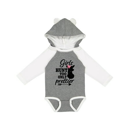 

Inktastic Hunting Girls Hunt Too Only Prettier with Doe and Arrow Gift Baby Girl Long Sleeve Bodysuit