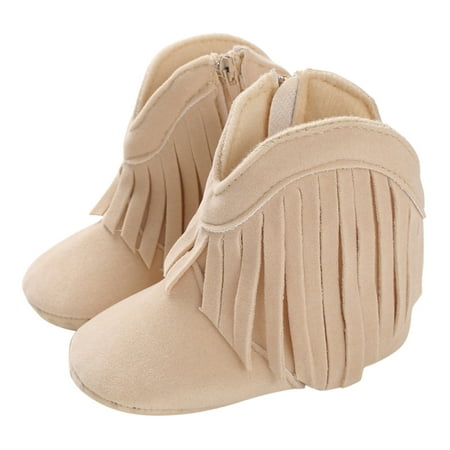 Hessimy Baby Girls Boys Boots Infant Cowboy Tassel Booties Newborn Moccasins ShoesA 3-4 Years