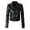 Black, variant on Women's Fashion Style Jacket with Belt and Leather Zipper Decoration for a Cool Racing