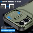 thumbnail image 2 of Allytechgroup Shockproof Case for Apple iPhone 17, Military Grade Protection Drop Proof Sliding Camera Lens Protector Bumper Phone Case Shockproof for iPhone 17, Darkgreen, 2 of 6