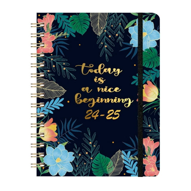 WHEANG Notebooks for School This Book Tape Coil This Week and Monthly Monthly Label Back Pocket Holiday Thick Paper Double Line Bi One Size Multi-Color