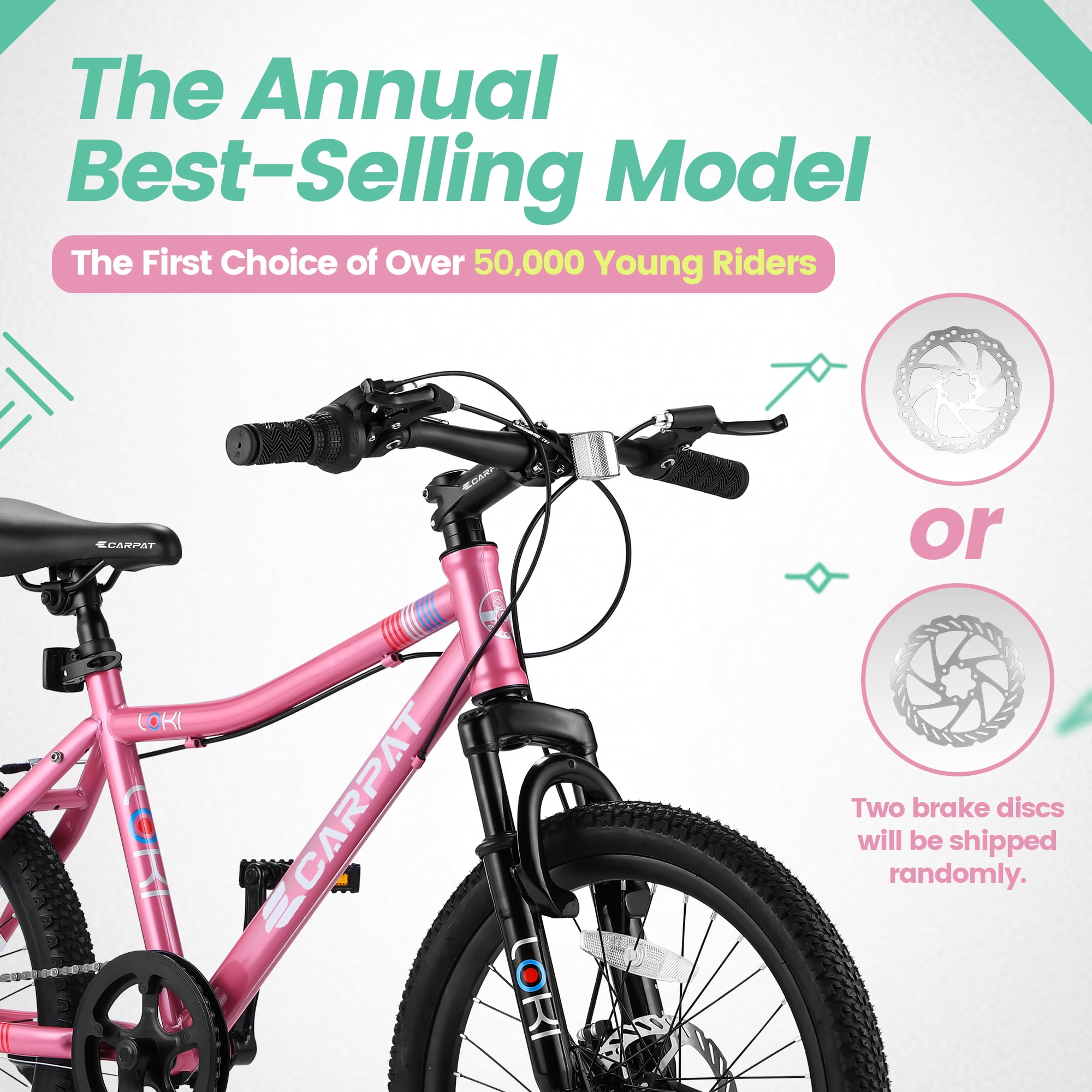 Nyddle 20 Inch Kids'Bike,Boys & Girls Mountain Bike for Ages 8-12,7-Speed Youth Bicycle,Front Suspension,Disc Brake & Rear V-Brake,High-Steel Frame,Pink