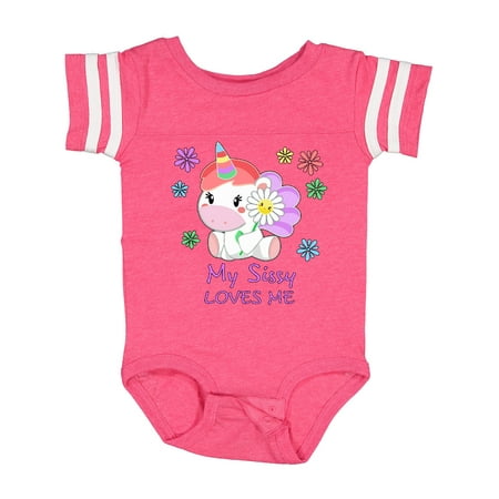 

Inktastic My Sissy Loves Me- Cute Unicorn Gift Baby Boy or Baby Girl Bodysuit