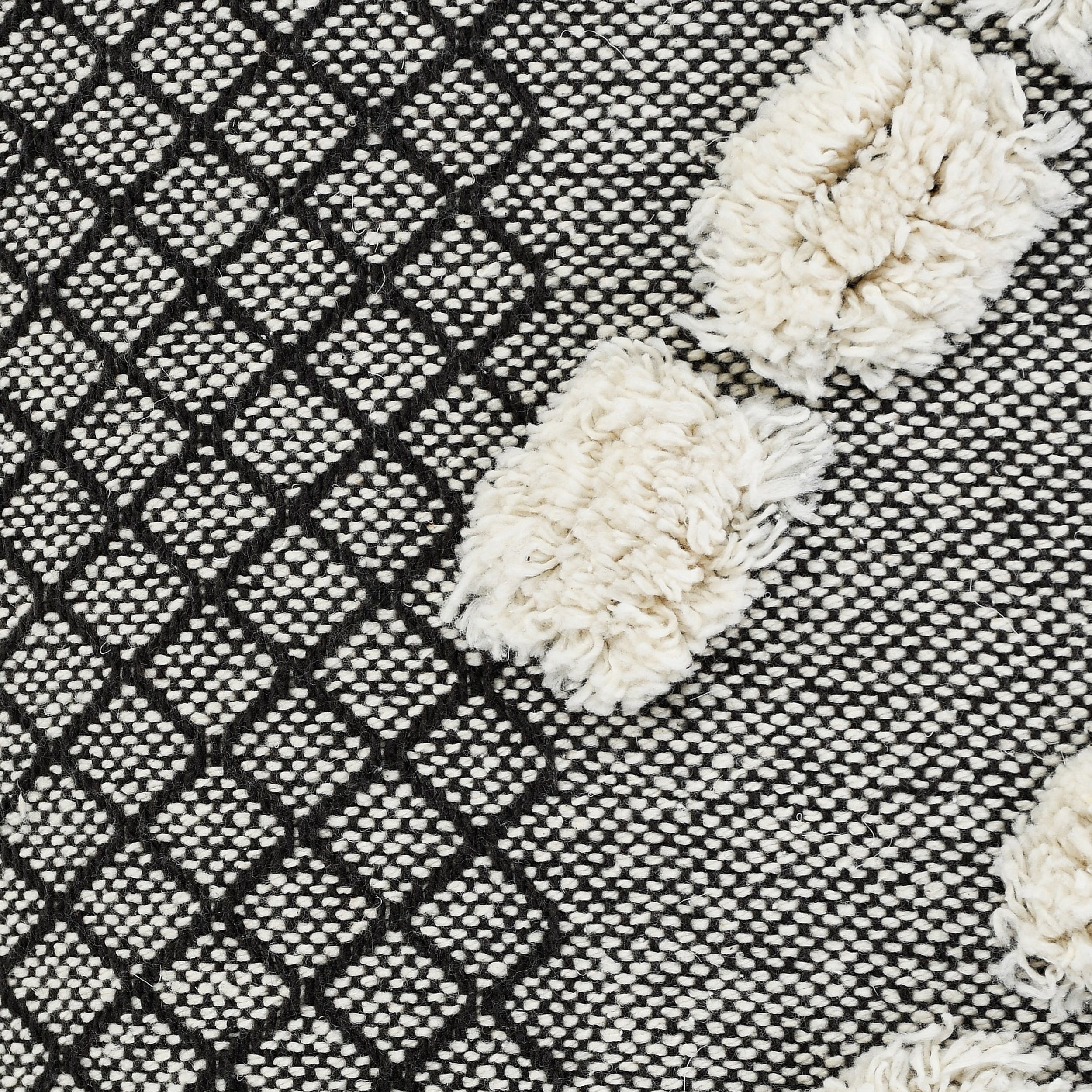 Harlow Hill Aaron 20" x 20" Geometric Cotton Adult Decorative Feather Filled Pillow, Black/Gray/Cream