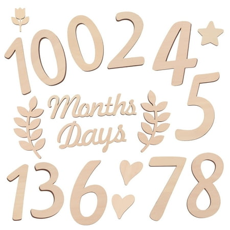 

1 Set Baby Milestone Numbers Wooden Baby Photo Props Baby Birth Announcement Sign