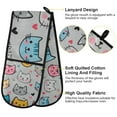 thumbnail image 2 of Yayeee Double Oven Mitt Kitchen Heat Resistant Baking 35" x7" Quilted Glove, Cute Cat Pattern, 2 of 6