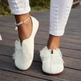 thumbnail image 2 of Wensltd Women Retro Mary Jane Flats Bow Soft Comfortable Sole Round Toe Vintage Style Shoes White, 2 of 8
