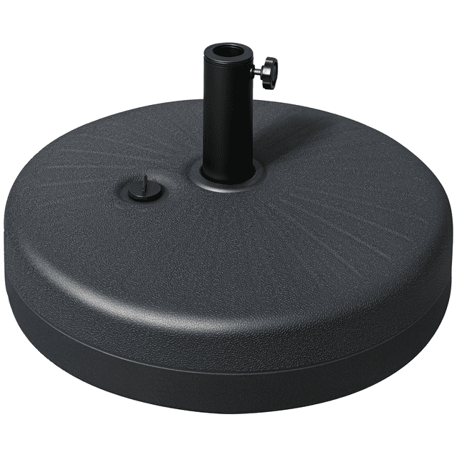 Outsunny Base de Parasol de Patio Robuste 48 Lb avec Mât en Acier pour Terrasse Noir