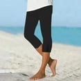 thumbnail image 2 of QHFBli High Waisted Leggings for Women Summer Women's Fashion Casual Solid Hollowed Out 3/4 Length Capri Pants for Everyday Wear Comfortable Stretchy, 2 of 4