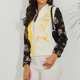 thumbnail image 5 of Pntutb Mujer Primavera Otoño Estampado Cremallera Manga Larga Slim Fit Chaqueta Rollbacks Pntutb Pntutb-4650, 5 of 7