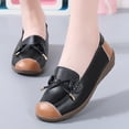 thumbnail image 2 of KEGIRLOM Women's Fashion Casual Soft Sole Soft Shoes Comfortable Toe Loafers Flat Shoes Black 9.5, 2 of 9