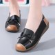 thumbnail image 2 of Zapatos Casuales de las Mujeres Suaves de Cuero Falso Deslizamiento Superior en Mochilas Cómodos Zapatos Planos de la Sola Plana de las Mujeres, 2 of 9