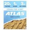 Atlas Protein Bar, 20g Protein, 1g Sugar, Clean Ingredients, Gluten Free, Vanilla Almond, 12 Count