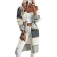 thumbnail image 2 of Suéter Cárdigan para Mujer, Ligero, de Punto Grueso, Larga, Abierto Al Frente, Cuello en V Extragrande, Tendencia de Otoño. Gris L, 2 of 10