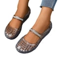 thumbnail image 3 of HOWPAY Sandals for Women Hollow out on Closed Toe Transparent Jelly Shoes Non- Summer Beach Casual Lightweight Ballet Flats Navy 41, 3 of 8
