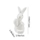 thumbnail image 3 of Figurita de Conejo de Pascua de Cerámica Blanca con Huevo, Decoración de Primavera para Mesa del Hogar, Ornamento Coleccionable, Acentos para Vacaciones, 3 of 6