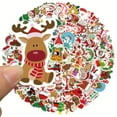 thumbnail image 1 of 100pcs Festive Christmas Stickers - Cartoon Santa, Animals & Tree Designs for Laptops, Scrapbooks & Fridge Decor | Matte Finish, Self-Adhesive PVC, 1 of 6