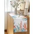 thumbnail image 2 of Watercolor Ocean Coral Starfish Table Runner 13x36in Non-Slip Cotton Linen Table Runners, Underwater Marine Life Seaweed Dresser Scarves TableRunner for Dinner Kitchen Dining Wedding Party, 2 of 9
