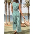 thumbnail image 2 of Cupshe Women's Mock Neck Floral Print Sleeveless Straight Leg Maxi Jumpsuit, Size S-XL, 2 of 4