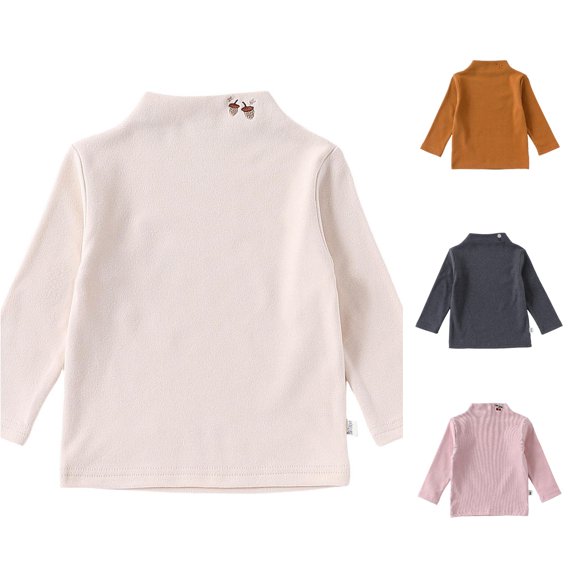 HCYSFG Girls Solid Color Cartoon Embroidered Sweatshirt Neck Long Sleeve Crewneck Pullover Fall Winter Daily School Loose Top