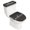White, Black, Gray, variant on Beige Welcome Elastic Toilet Lid and Tank Covers Set, Modern Minimalist Black Striped Border Decorative Bathroom Decor, 2 Pcs Toilet Lid Cover and Toilet Tank Lid Cover with Elastic Bottom